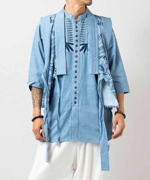 チャイハネ（チャイハネ）の「【チャイハネ】マナリカMEN'Sデニムベスト（ベスト・メンズ・ライトインディゴブルー/インディゴブルー・FREE）」の14枚目の写真