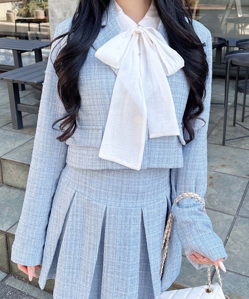 INGNI（イング）の「ツイードショートテーラードジャケット(セットアップ対応)（テーラードジャケット・レディース・アイボリー系9/ブルー系2/ブラック系その他2/ホワイト系その他7・M）」の16枚目の写真