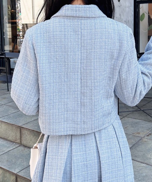 INGNI（イング）の「ツイードショートテーラードジャケット(セットアップ対応)（テーラードジャケット・レディース・アイボリー系9/ブルー系2/ブラック系その他2/ホワイト系その他7・M）」の18枚目の写真