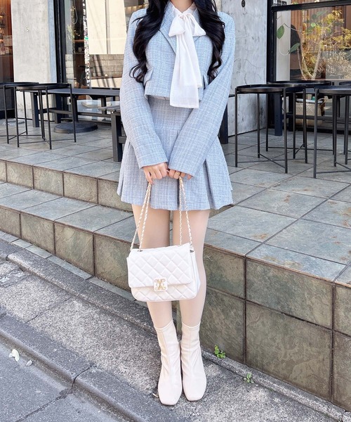 INGNI（イング）の「ツイードショートテーラードジャケット(セットアップ対応)（テーラードジャケット・レディース・アイボリー系9/ブルー系2/ブラック系その他2/ホワイト系その他7・M）」の19枚目の写真