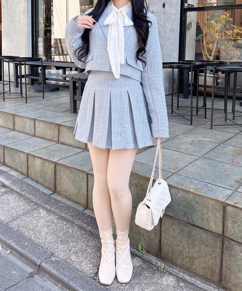 INGNI（イング）の「ツイードショートテーラードジャケット(セットアップ対応)（テーラードジャケット・レディース・アイボリー系9/ブルー系2/ブラック系その他2/ホワイト系その他7・M）」の20枚目の写真