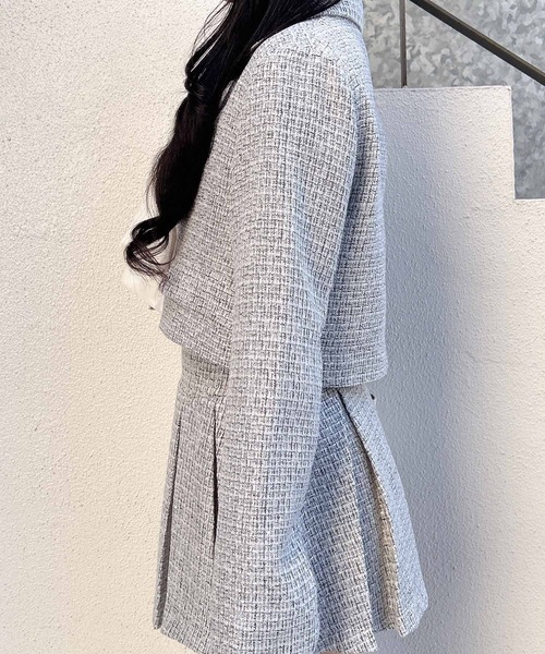 INGNI（イング）の「ツイードショートテーラードジャケット(セットアップ対応)（テーラードジャケット・レディース・アイボリー系9/ブルー系2/ブラック系その他2/ホワイト系その他7・M）」の10枚目の写真