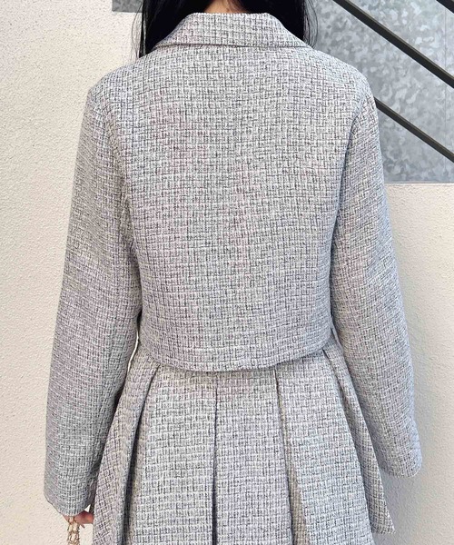INGNI（イング）の「ツイードショートテーラードジャケット(セットアップ対応)（テーラードジャケット・レディース・アイボリー系9/ブルー系2/ブラック系その他2/ホワイト系その他7・M）」の11枚目の写真