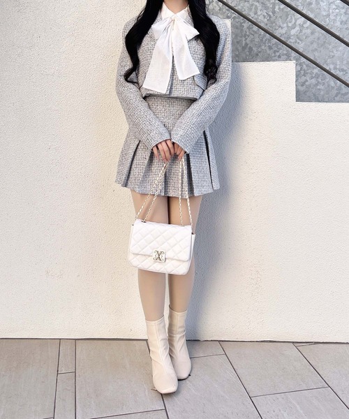 INGNI（イング）の「ツイードショートテーラードジャケット(セットアップ対応)（テーラードジャケット・レディース・アイボリー系9/ブルー系2/ブラック系その他2/ホワイト系その他7・M）」の13枚目の写真