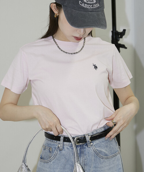 U.S. POLO ASSN.(ユーエスポロアッスン)の「U.S. POLO ASSN. × PUBLUX/ユーエスポロアッスン 別注 クルーネック Tシャツ 限定展開(Tシャツ/カットソー・レディース・ネイビー/ピンク/ブラウン/オフホワイト/グレー/ブラック・フリ-)」の15枚目の写真
