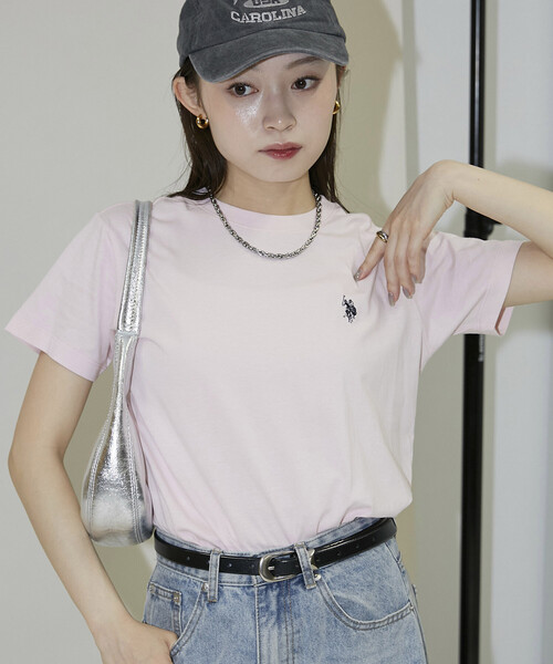 U.S. POLO ASSN.(ユーエスポロアッスン)の「U.S. POLO ASSN. × PUBLUX/ユーエスポロアッスン 別注 クルーネック Tシャツ 限定展開(Tシャツ/カットソー・レディース・ネイビー/ピンク/ブラウン/オフホワイト/グレー/ブラック・フリ-)」の17枚目の写真