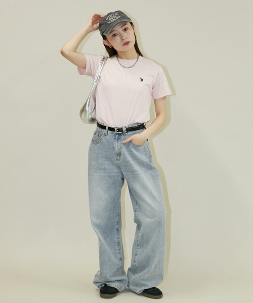 U.S. POLO ASSN.(ユーエスポロアッスン)の「U.S. POLO ASSN. × PUBLUX/ユーエスポロアッスン 別注 クルーネック Tシャツ 限定展開(Tシャツ/カットソー・レディース・ネイビー/ピンク/ブラウン/オフホワイト/グレー/ブラック・フリ-)」の18枚目の写真