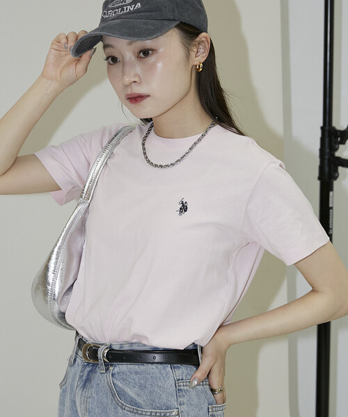 U.S. POLO ASSN.(ユーエスポロアッスン)の「U.S. POLO ASSN. × PUBLUX/ユーエスポロアッスン 別注 クルーネック Tシャツ 限定展開(Tシャツ/カットソー・レディース・ネイビー/ピンク/ブラウン/オフホワイト/グレー/ブラック・フリ-)」の20枚目の写真