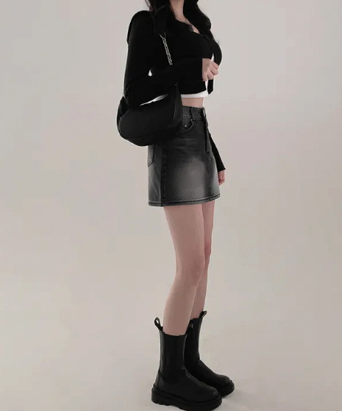 VIVID LADY(ビビッドレディー)の「デニム ミニスカート(デニムスカート・レディース・ブラック/ライトブルー/ブルー・SMALL/MEDIUM)」の7枚目の写真