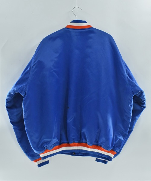 NBA/NFL/NHL/MLB(エヌビーエーエヌエフエルエヌエイチエルエムエルビー)の「【USED】90’s HARDWOOD CLASSICS “NBA New York Knicks” ナイロン アワードジャケット(スタジャン・メンズ・ブルー・XXX-LARGE)」の12枚目の写真