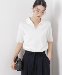 NANO universe | 洗濯機洗い可UVカット接触冷感衿付き半袖ポロニット(ニット/セーター)