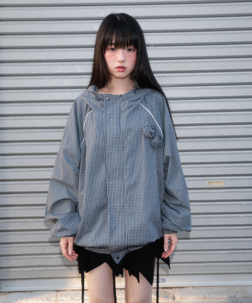 ROSEFRANTZ（ロゼフランツ）の「Rose Corsage Check Windbreaker [Navy]（ナイロンジャケット・レディース・ネイビー・OS）」の22枚目の写真