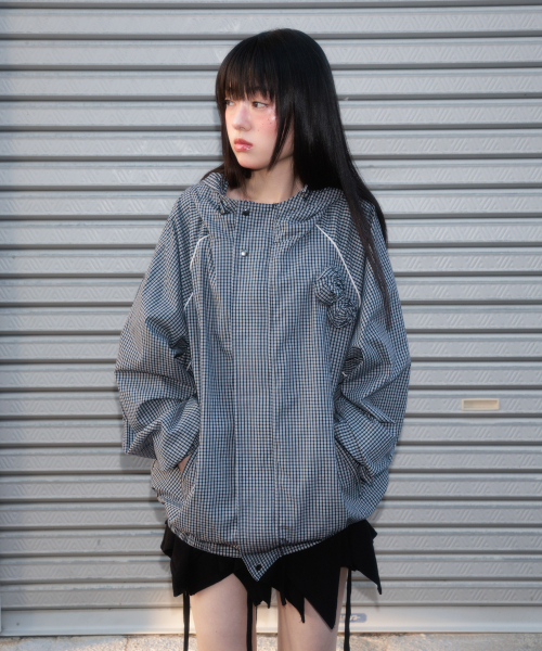 ROSEFRANTZ（ロゼフランツ）の「Rose Corsage Check Windbreaker [Navy]（ナイロンジャケット・レディース・ネイビー・OS）」の16枚目の写真