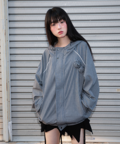 ROSEFRANTZ（ロゼフランツ）の「Rose Corsage Check Windbreaker [Navy]（ナイロンジャケット・レディース・ネイビー・OS）」の18枚目の写真