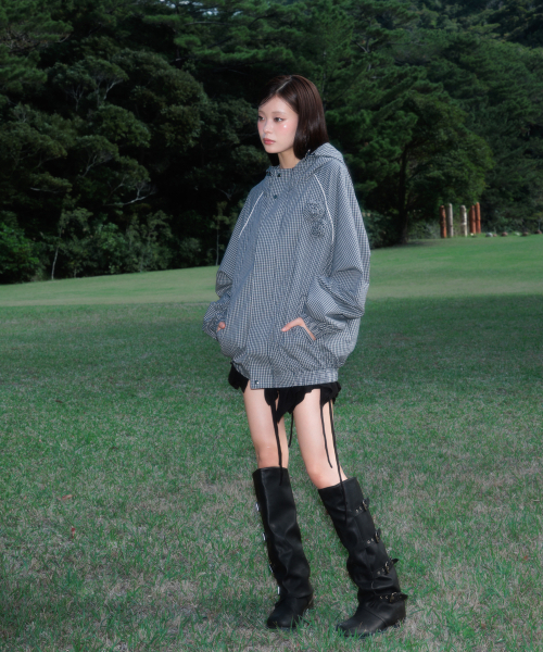 ROSEFRANTZ（ロゼフランツ）の「Rose Corsage Check Windbreaker [Navy]（ナイロンジャケット・レディース・ネイビー・OS）」の6枚目の写真