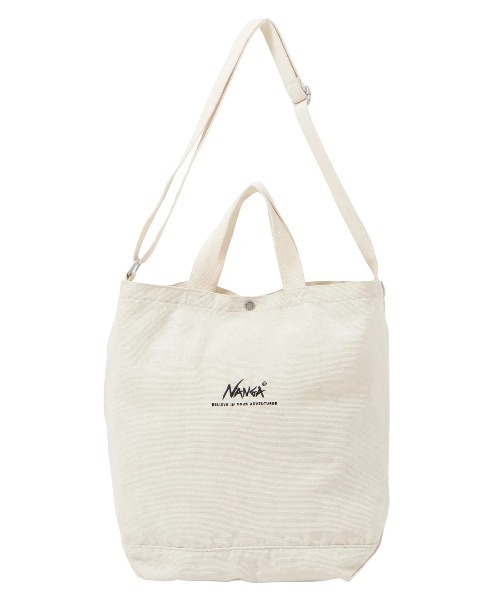 NANGA(ナンガ)の「NANGA/ナンガ LOGO 2WAY CANVAS TOTE BAG(トートバッグ・メンズ・ナチュラル・FREE)」の2枚目の写真