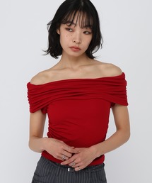 オフショルダー」に該当するトップス（ストライプ柄）ファッション通販