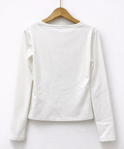 VIVID LADY(ビビッドレディー)の「レースVネック ロンT(Tシャツ/カットソー・レディース・ホワイト/ブラック・FREE)」の17枚目の写真