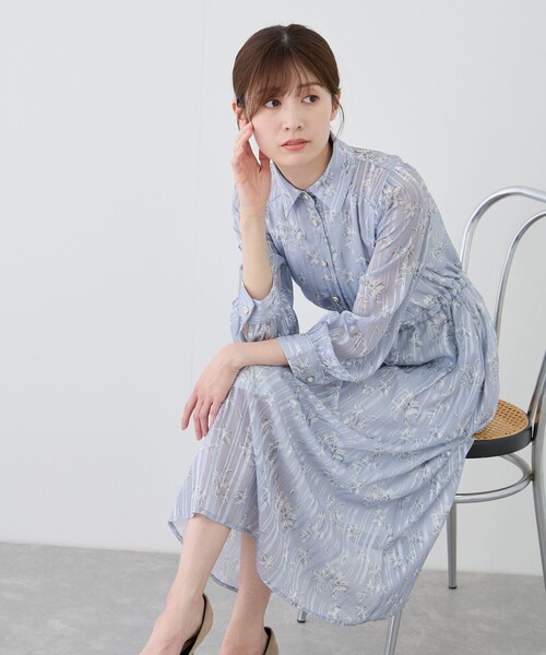 Jayro（ジャイロ）の「ウエストギャザーワンピース（ワンピース・レディース・ライトグレー/グレー/ネイビー・M）」の8枚目の写真