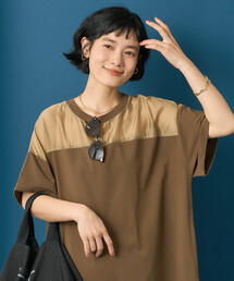 FREAK'S STORE | 藤本美貴 × FREAK'S STORE/フリークスストア シアードッキング 切替 Tシャツワンピース(シャツワンピース)