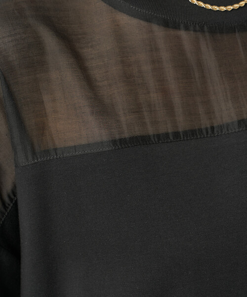 FREAK'S STORE（フリークスストア）の「藤本美貴 × FREAK'S STORE/フリークスストア シアードッキング 切替 Tシャツワンピース（シャツワンピース・レディース・ネイビー/ブラウン/ブラック・ﾌﾘ-）」の14枚目の写真