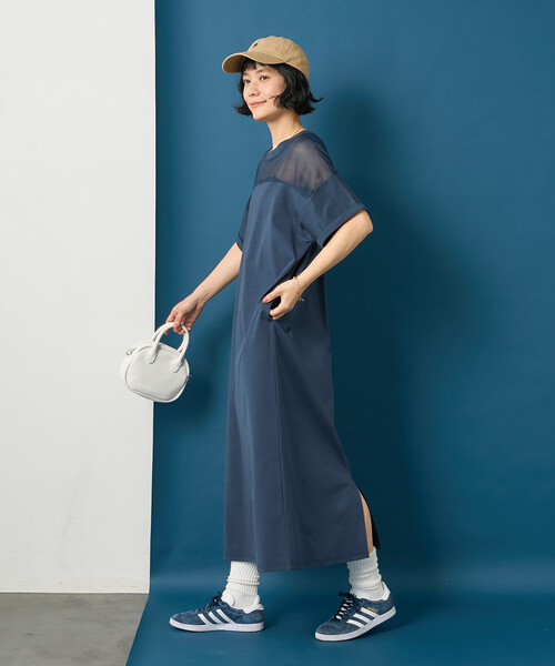 FREAK'S STORE（フリークスストア）の「藤本美貴 × FREAK'S STORE/フリークスストア シアードッキング 切替 Tシャツワンピース（シャツワンピース・レディース・ネイビー/ブラウン/ブラック・ﾌﾘ-）」の17枚目の写真