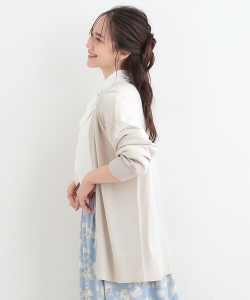 SHOO・LA・RUE（シューラルー）の「【洗濯機可/ひんやり/UV】さらっとしたタッチが心地よい ミドルカーディガン（カーディガン/ボレロ・レディース・グリーン系/ライトグレー/ブラック・04/03/02/01）」の20枚目の写真