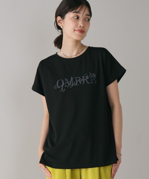 Bou Jeloud(ブージュルード)の「半ラバー×刺繍ロゴTシャツ(Tシャツ/カットソー・レディース・オフホワイト/ブラック/ブラウン・FREE)」の4枚目の写真