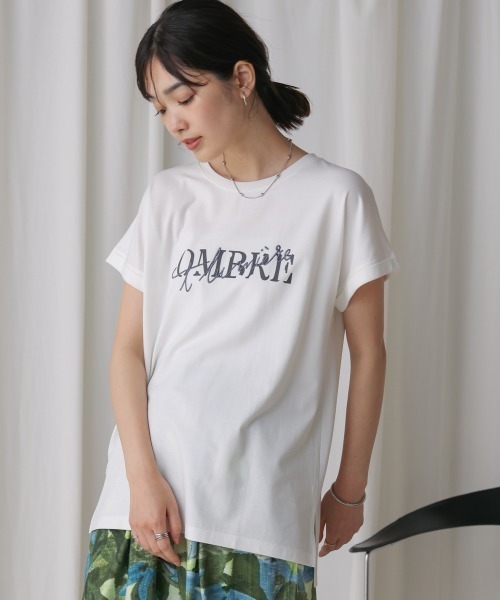 Bou Jeloud(ブージュルード)の「半ラバー×刺繍ロゴTシャツ(Tシャツ/カットソー・レディース・オフホワイト/ブラック/ブラウン・FREE)」の13枚目の写真