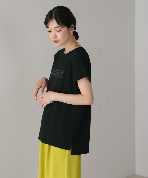 Bou Jeloud(ブージュルード)の「半ラバー×刺繍ロゴTシャツ(Tシャツ/カットソー・レディース・オフホワイト/ブラック/ブラウン・FREE)」の7枚目の写真