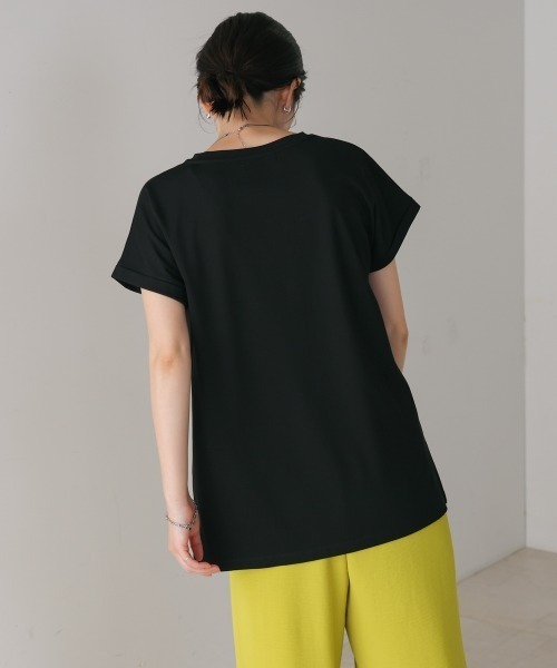 Bou Jeloud(ブージュルード)の「半ラバー×刺繍ロゴTシャツ(Tシャツ/カットソー・レディース・オフホワイト/ブラック/ブラウン・FREE)」の9枚目の写真
