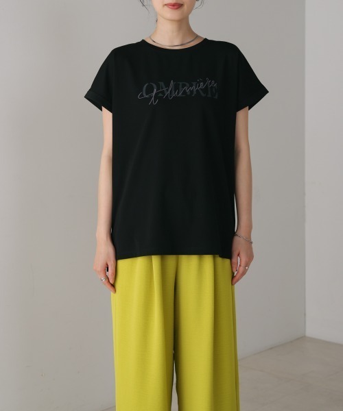 Bou Jeloud(ブージュルード)の「半ラバー×刺繍ロゴTシャツ(Tシャツ/カットソー・レディース・オフホワイト/ブラック/ブラウン・FREE)」の12枚目の写真