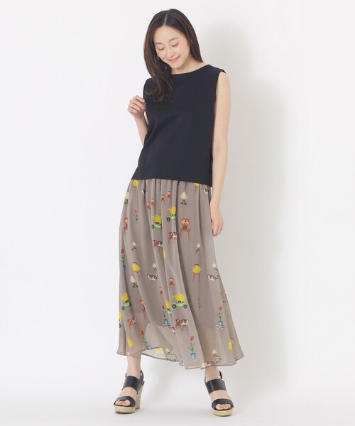 S.ESSENTIALS（エスエッセンシャルズ）の「【AIKO FUKUDAコラボ】プリントパンツ（その他パンツ・レディース・グレー系その他/ダークネイビー・36/38）」の3枚目の写真