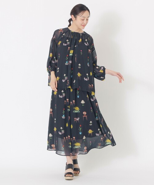 S.ESSENTIALS（エスエッセンシャルズ）の「【AIKO FUKUDAコラボ】プリントパンツ（その他パンツ・レディース・グレー系その他/ダークネイビー・36/38）」の10枚目の写真