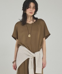 qualite | 【接触冷感＆吸水速乾】クールサテンブラウス/セットアップ対応/春服/夏服/きれいめカジュアル(シャツ/ブラウス)