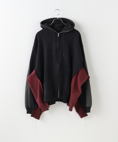 DISCOVERED(ディスカバード)の「DISCOVERED / ディスカバード Band Tee Dolman Zip Hoodie(パーカー・メンズ・ブラック・FREE)」の1枚目の写真