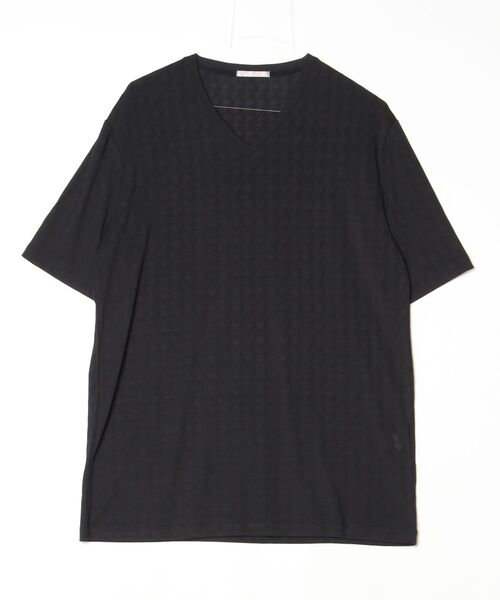 HIGH STREET（ハイストリート）の「ＨＩＧＨ　ＳＴＲＥＥＴ∴オンデジャカードＶネック半袖カットソー（Tシャツ/カットソー・メンズ・ブラック/ホワイト・M/L/LL）」の2枚目の写真