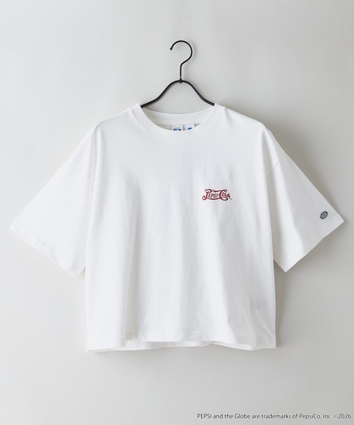 DISCUS（ディスカス）の「【DISCUS/ディスカス】【選べる丈感・PEPSI】DISCUS×ペプシ コラボTシャツ クロップド短丈・ルーズシルエット（Tシャツ/カットソー・レディース・ホワイト系その他2/ホワイト系その他・LARGE/MEDIUM）」の9枚目の写真