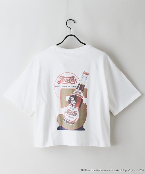 DISCUS（ディスカス）の「【DISCUS/ディスカス】【選べる丈感・PEPSI】DISCUS×ペプシ コラボTシャツ クロップド短丈・ルーズシルエット（Tシャツ/カットソー・レディース・ホワイト系その他2/ホワイト系その他・LARGE/MEDIUM）」の15枚目の写真