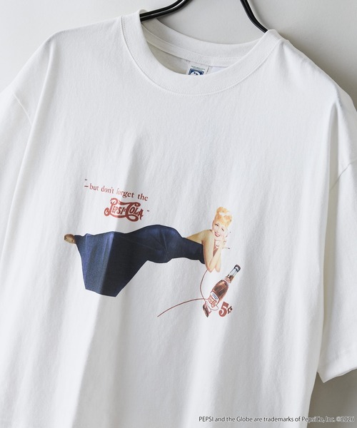 DISCUS（ディスカス）の「【DISCUS/ディスカス】【選べる丈感・PEPSI】DISCUS×ペプシ コラボTシャツ クロップド短丈・ルーズシルエット（Tシャツ/カットソー・レディース・ホワイト系その他2/ホワイト系その他・LARGE/MEDIUM）」の8枚目の写真