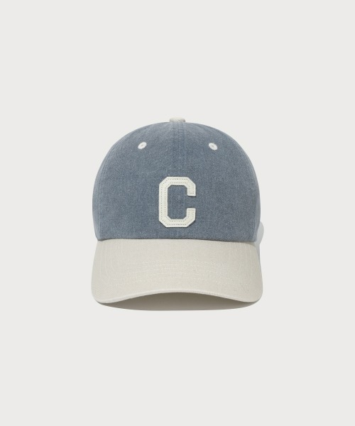 COVERNAT（カバーナット）の「[SOOBIN着用] C-LOGO COZY FIT WASHED COLOR-BLOCK BALL CAP（キャップ・メンズ・ブルー/チャコールグレー・FREE）」の4枚目の写真