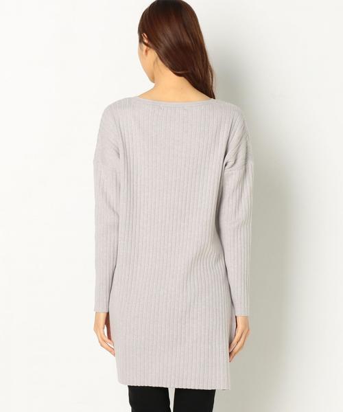 Another Edition（アナザーエディション）の「スリットチュニック/AEMBC C/R/N SLIT TU◆（ニット/セーター・レディース・オフホワイト/ブラック/ライトグレー/オリーブ・FREE）」の5枚目の写真