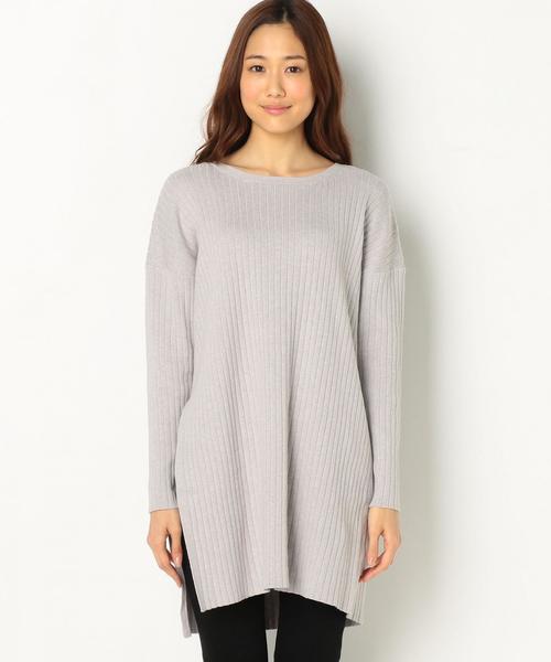 Another Edition（アナザーエディション）の「スリットチュニック/AEMBC C/R/N SLIT TU◆（ニット/セーター・レディース・オフホワイト/ブラック/ライトグレー/オリーブ・FREE）」の6枚目の写真