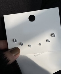 MASHIRO（マシロ）の「【MASHIRO】シンプルワンポイントアクリルストーンピアス6点セット(MA/EK541)（ピアス（両耳用））」