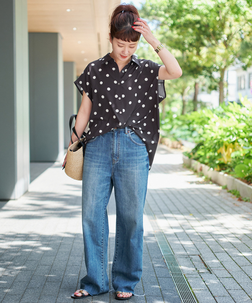 Spick & Span(スピックアンドスパン)の「《一部店舗+WEB限定 / 追加》ドットフレンチスリーブシャツ(シャツ/ブラウス・レディース・その他2/その他4/マルチ・FREE)」の4枚目の写真