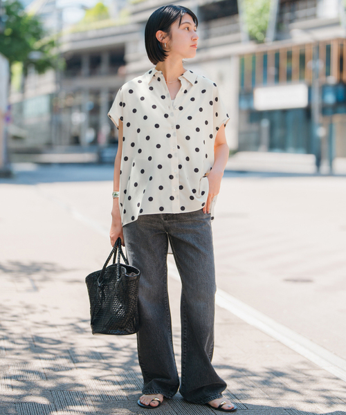 Spick & Span(スピックアンドスパン)の「《一部店舗+WEB限定 / 追加》ドットフレンチスリーブシャツ(シャツ/ブラウス・レディース・その他2/その他4/マルチ・FREE)」の6枚目の写真