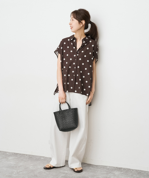 Spick & Span(スピックアンドスパン)の「《一部店舗+WEB限定 / 追加》ドットフレンチスリーブシャツ(シャツ/ブラウス・レディース・その他2/その他4/マルチ・FREE)」の7枚目の写真