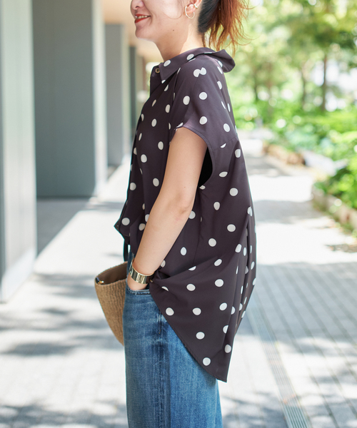 Spick & Span(スピックアンドスパン)の「《一部店舗+WEB限定 / 追加》ドットフレンチスリーブシャツ(シャツ/ブラウス・レディース・その他2/その他4/マルチ・FREE)」の9枚目の写真