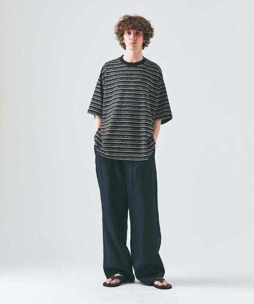 417 EDIFICE（フォーワンセブンエディフィス）の「メランジ ボーダーTシャツ（Tシャツ/カットソー・メンズ・ブルー系その他/ブラック/チャコールグレー・MEDIUM/LARGE）」の4枚目の写真