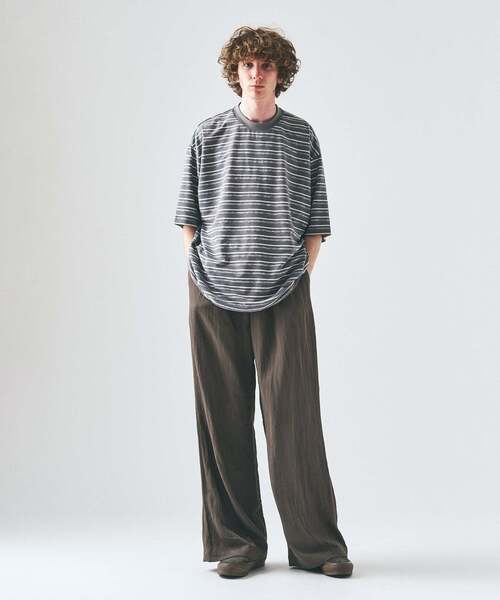 417 EDIFICE（フォーワンセブンエディフィス）の「メランジ ボーダーTシャツ（Tシャツ/カットソー・メンズ・ブルー系その他/ブラック/チャコールグレー・MEDIUM/LARGE）」の5枚目の写真